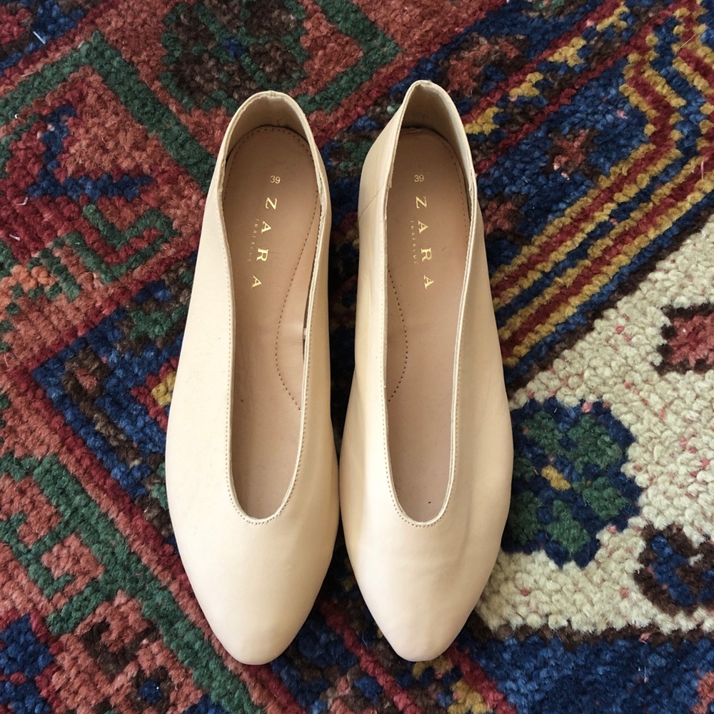 Zara leather glove ballet flats